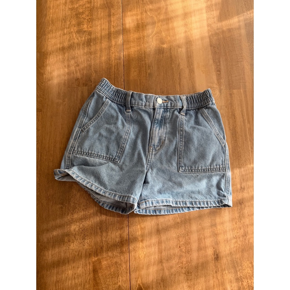 Old Navy Girls Light Wash Denim Shorts High Waisted Elastic Back Size XL 14-16